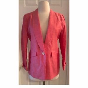 J.CREW PETITE UNSTRUCTURED BLAZER IN COTTON-LINEN